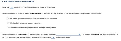Solved 5. The Federal Reserve's organization There are | Chegg.com