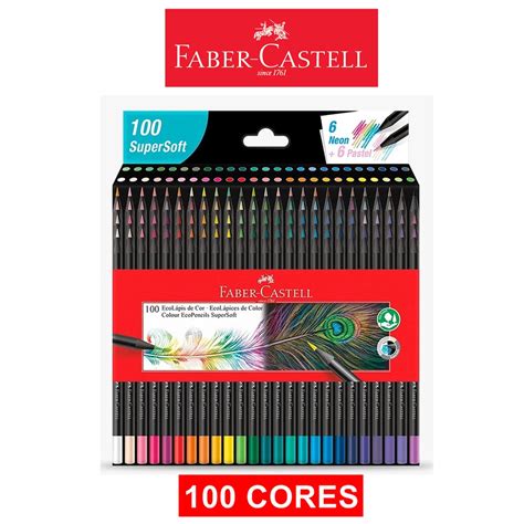 Super Soft Faber-castell 100 Cores - Lápis De Cor Faber Castell Super Soft 100 Cores - Profissional | Shopee ...