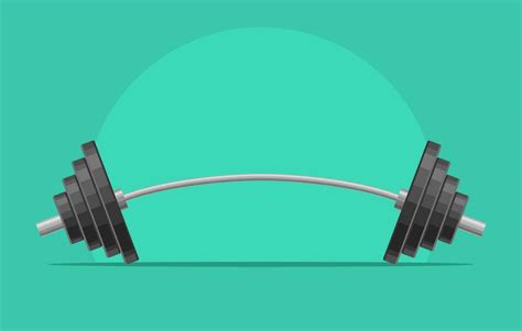 Curved barbell isolated on green background. Weightlifting equipment