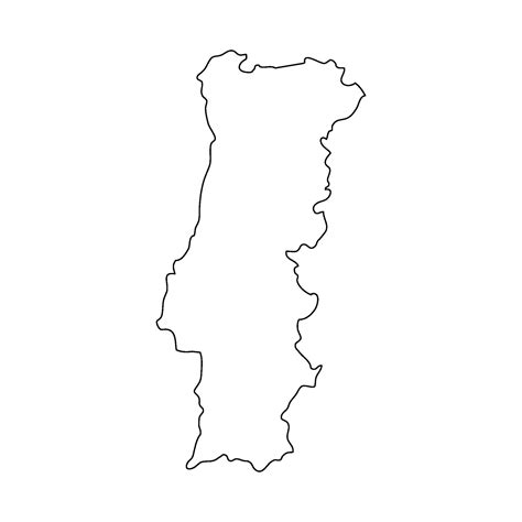 Portugal map outline on a white background 45736524 Vector Art at Vecteezy