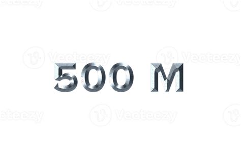 500 Million Subscribers Celebration Greeting Number With Grey Metal