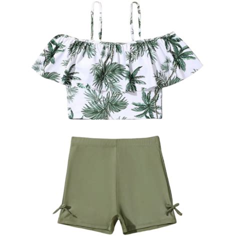 Rutayy Girls Rash Guard Swimsuits Piece Bathing Suit High Waist Bikini Sets With Cover Up