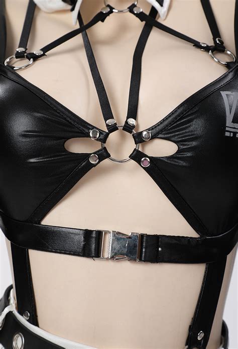 Fierce Fantasy Gothic Dark Maid Lingerie Set Gothic Lingerie Outfit Black Sexy Bodysuit With