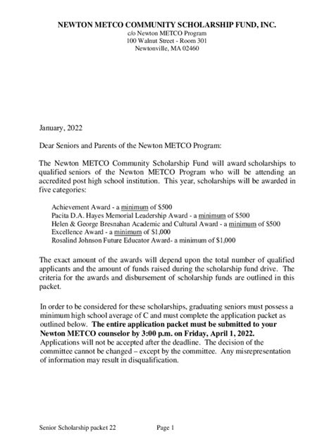 Fillable Online Apply for a Scholarship - Newton Community Education