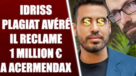 IDRISS ABERKANE LE PLAGIAT IL REPOND ET DEMANDE 1 MILLION D EURO A