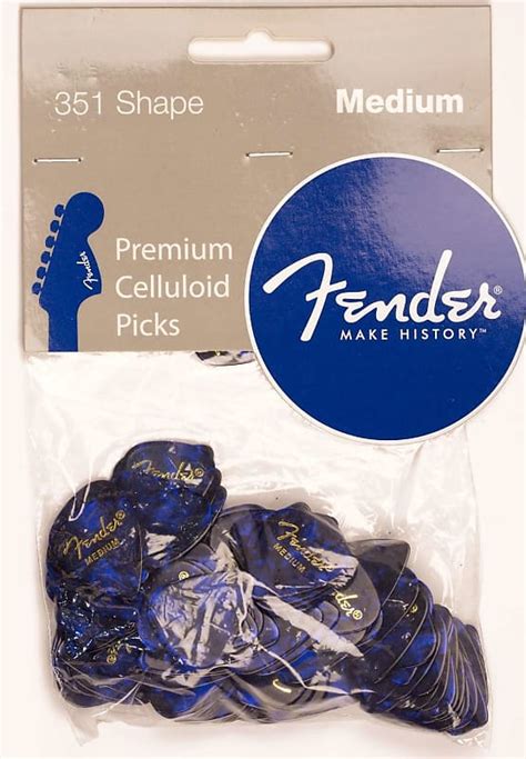 Fender Shape Premium Picks Medium Blue Moto Count Reverb