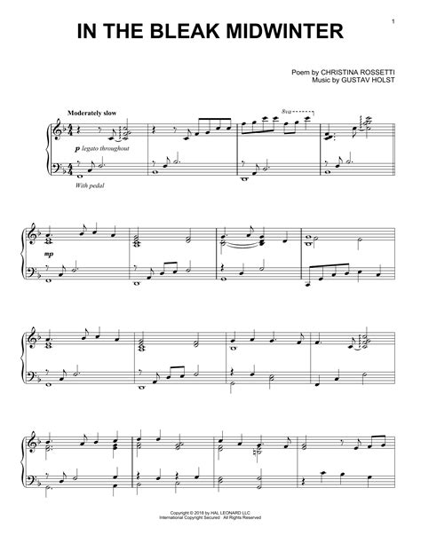 In The Bleak Midwinter [Jazz version] (Piano Solo) - Print Sheet Music