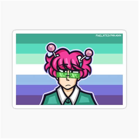 Saiki Is Gay Lol Sticker For Sale By Pixelparadox Redbubble