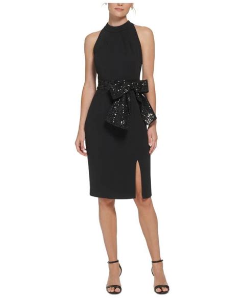 Eliza J Sequin Bow Sleeveless Sheath Dress In Black Lyst