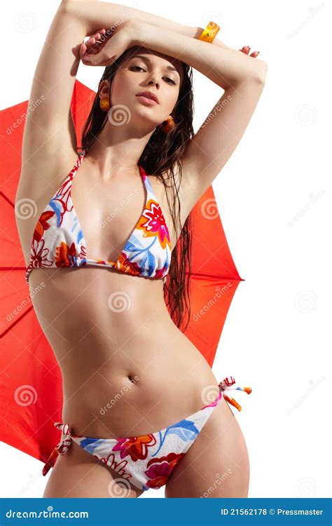 Meisje In Bikini Stock Foto Image Of Ge Soleerd Levensstijl