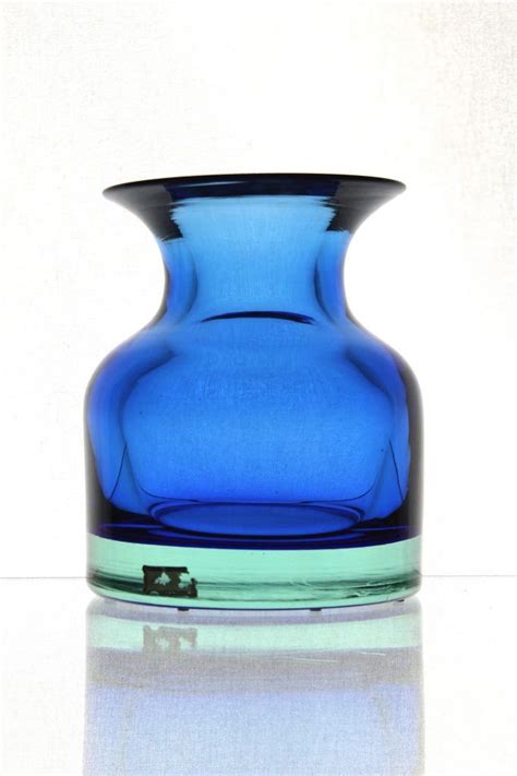 Flavio Poli A Blue Sommerso Vase Seguso Vetri DArte Italy 1950 Blauw