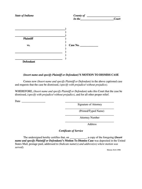 Motion To Dismiss Template 1998 2025 Form Fill Out And Sign Printable