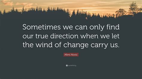 Mimi Novic Quote: “Sometimes we can only find our true direction when