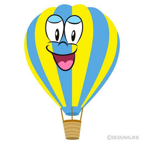 Free Smiling Hot Air Balloon Cartoon Character Clipart Charatoon