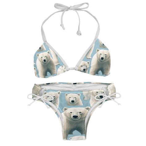 Polar Bear Detachable Sponge Adjustable Strap Bikini Set Two Pack For Various Scenes Walmart