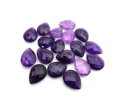 Natural Amethyst Pear Briolette Cut Loose Gemstone Lot Pcs Mm