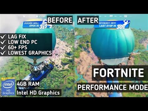 Fortnite Performance Mode Low End PC Lag Fix And 60 FPS On 4GB RAM