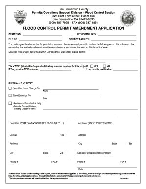 Fillable Online Sbcounty Flood Control Permit Amendment Application