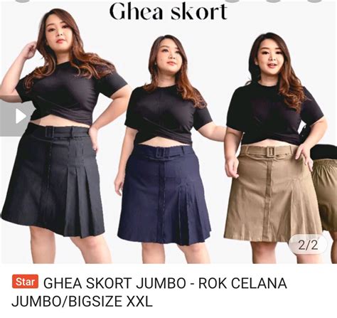 Skort Wanita Jumbo Coklat Nude Fesyen Wanita Pakaian Wanita Bawahan