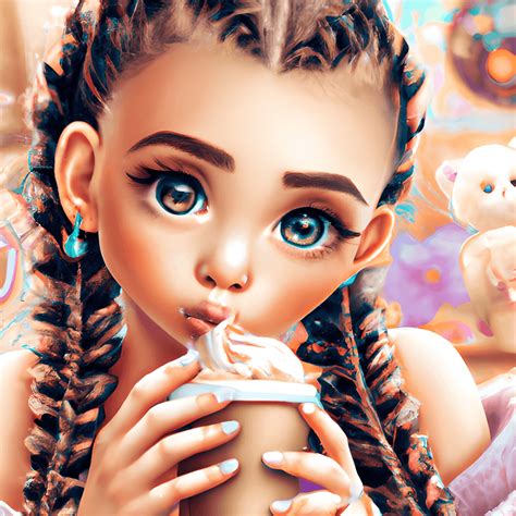 Süßes Latina Mädchen trinkt Creative Fabrica