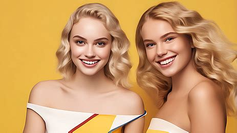 Sun Kissed Beauty Two Happy Women With Perfect Blonde Curls Background Blonde Women Best