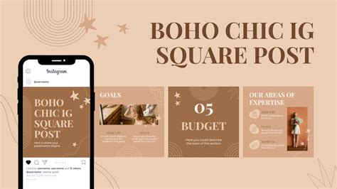 Graphic Design Boho Brown Earthy Templates Instagram Marketing