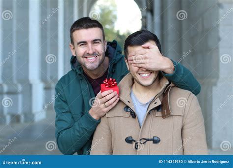 Gay Man Popping The Question Stock Photo Image Of Boyfriend Ecstatic 114344980