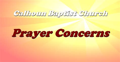 Prayer Ministry Ministries Calhoun Baptist Church