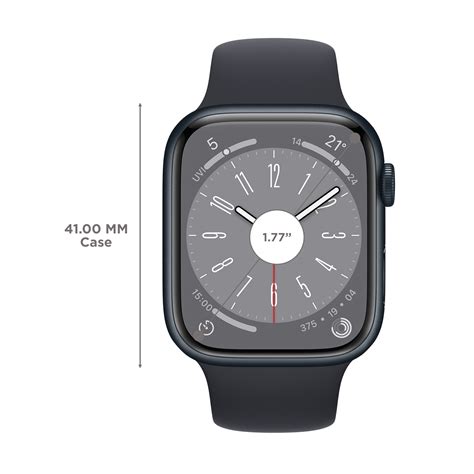 Buy Apple Watch Series 8 Gps With Sports Band 41mm Retina Ltpo Oled Display Midnight Aluminium