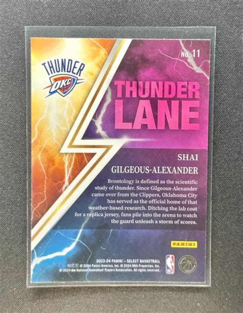 2023 24 PANINI SELECT Shai Gilgeous Alexander Thunder Lane 11 OKC