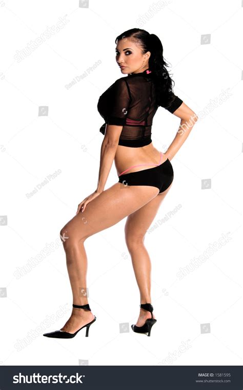 Sexy Brunette Go Go Dancer Black Stock Photo Shutterstock