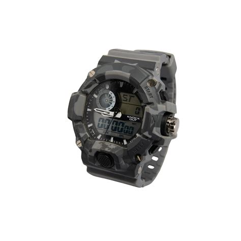 RELOJ KNOCK OUT ESTILO TÁCTICO MILITAR CON MALLA DE GOMA - Royal Mayorista