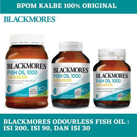 Blackmores Odourless Fish Oil 1000 BPOM Kalbe 90 S 200 S Omega 3