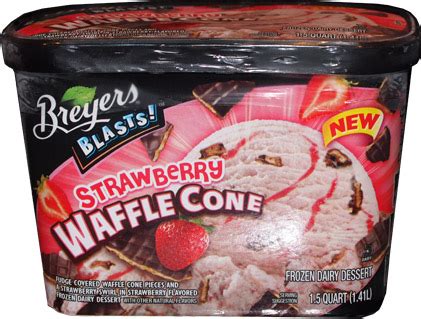 On Second Scoop Ice Cream Reviews Breyers BLASTS Strawberry Waffle