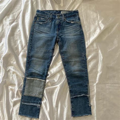 AG Jeans Women's Blue and Navy Jeans | Depop