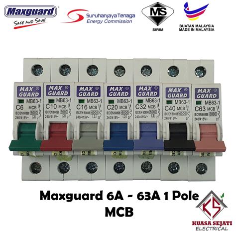 Maxguard 6kA 1Pole Miniature Circuit Breaker MCB 6A 10A 16A 20A