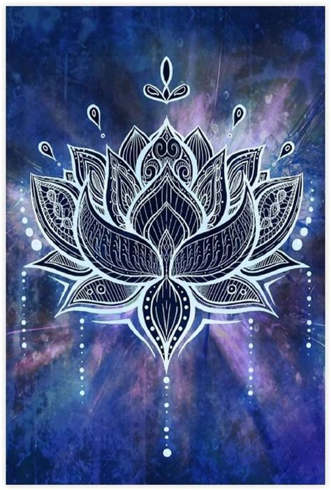 Artistique Fleur De Lotus Mandala Poster Horizontal 20x25 Cm 8x10