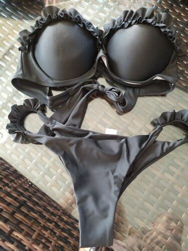 Free Shipping Swimwear Women Bikini Mujer High Waist Swimsuits Ruffles Bikinis Swimming Suit For