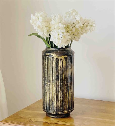 Buy Harrappan Brown Colour Metal Table Vase Online Vases Vases