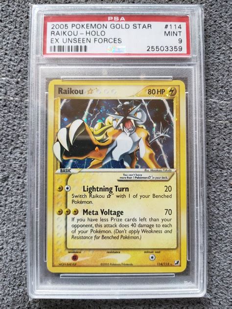 Pok Mon Gold Star Psa Raikou Ex Unseen Forces Ebay