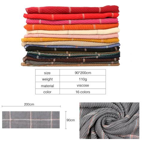 Клетчатый Дизайн мусульманский хиджаб шарф crinkle тюрбан из хлопка ...