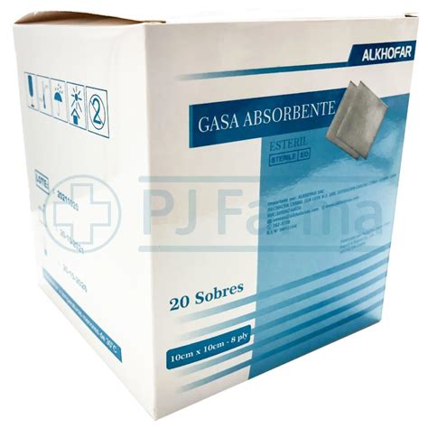 Gasa Esteril 10 X 10 Alkhofar Caja X 20 Sobres Pj Farma