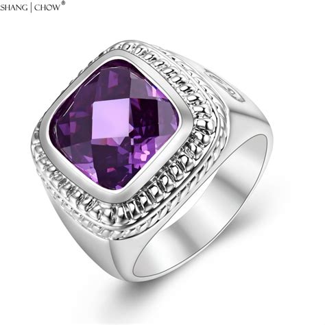 925 Sterling Silver Ring 2017 Jewelry With Hugh Purple Quartz Stone