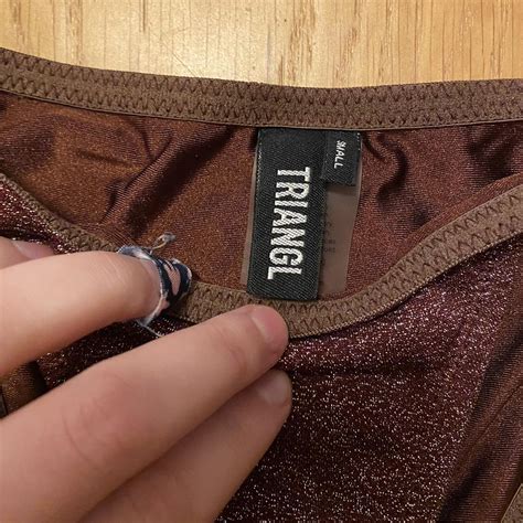 Burgundy Shimmery Bikini From Triangl In Size Depop