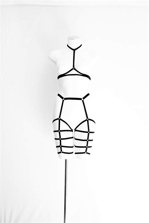 Body Harness Lingerie Set Cage Bra Strappy Outfit Exotic Dancewear Pole Fitness Festival