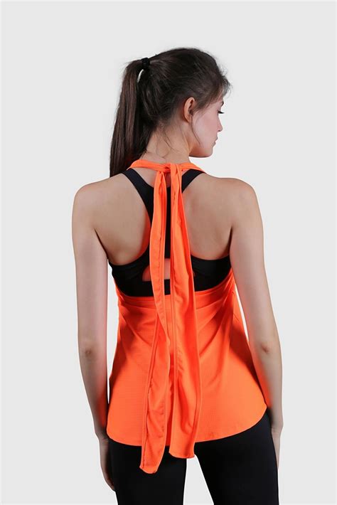 HALVMAN Kadın Boyunda Bağlamalı Spor Atlet Turuncu Bikini Üstü Hlv1357