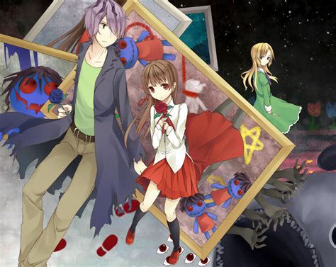 Blonde Hair Blue Eyes Brown Eyes Brown Hair Dress Flowers Gary Ib Ib Ib Ib Knife Long Hair