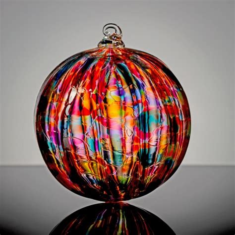 Blue Multi Color Mix Blown Glass Ornament Etsy