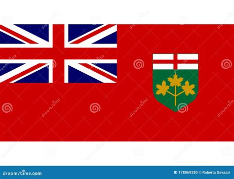 Flag of Ontario, Canada stock illustration. Illustration of america ...