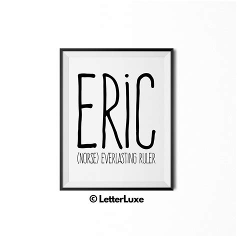 Eric Name Art Personalized Wall Picture Letterluxe